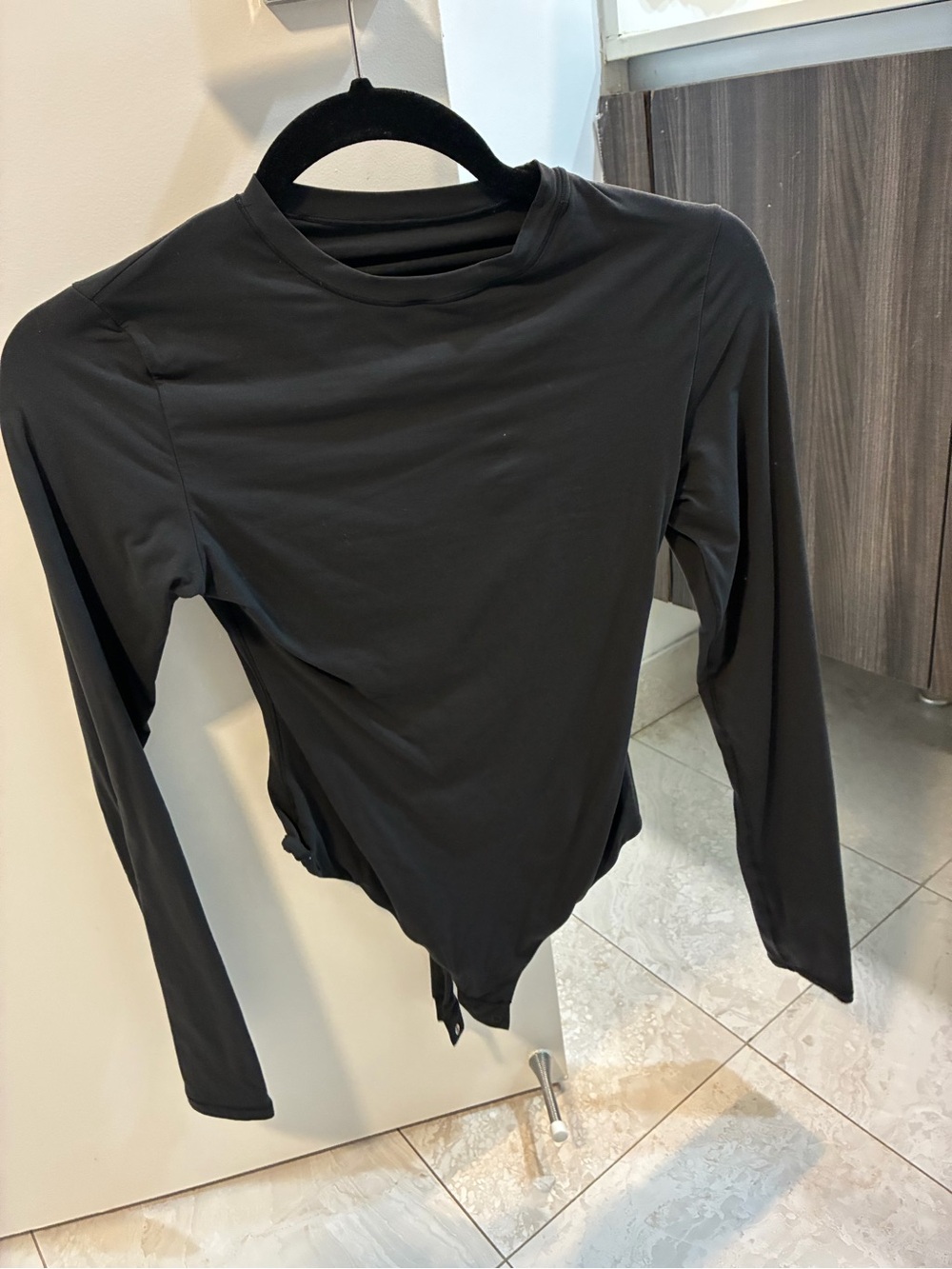 SKIMS Black Long Sleeve Bodysuit
